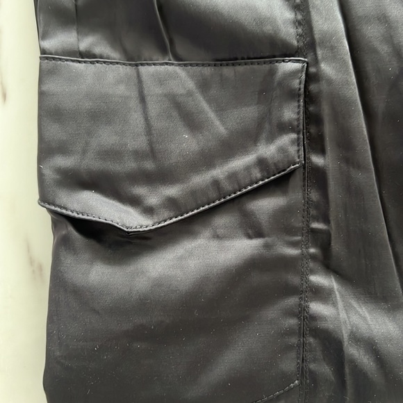 ZARA stylish SILKY BLACK CARGO PANTS - Trousers - Picture 3 of 8
